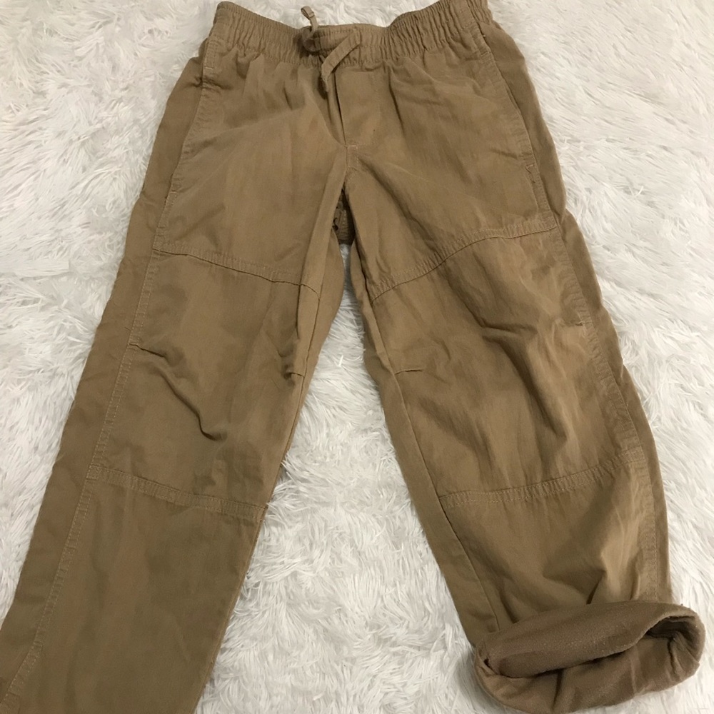 Boys khaki, fleece lined, cargo pants